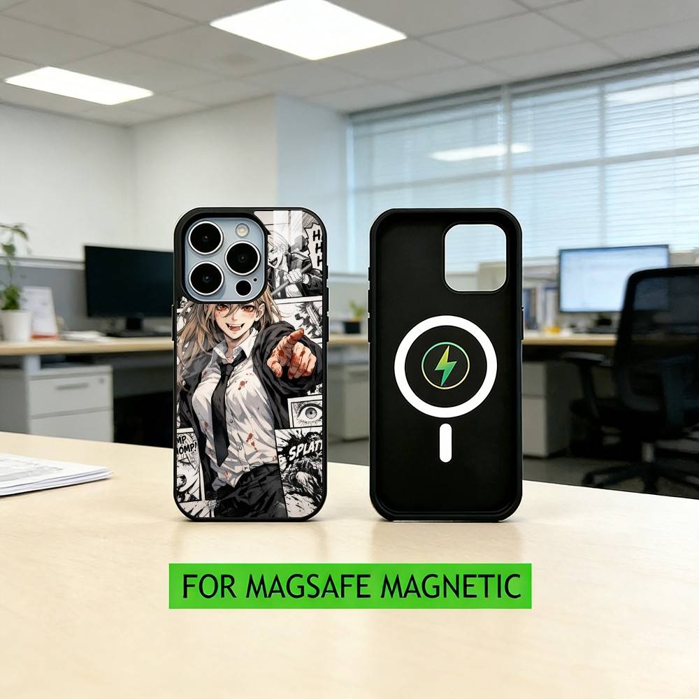 Chainsaw-w Man P-Power  Phone Case For iPhone17,16,15,14,13,12,11 Plus,Pro Magnetic For Magsafe Wireless Charging