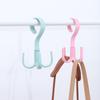 Storage Hook 360 Degree Tie Holder 4 Hook Rotating Four-claw Hook Multifunction Plastic Hanger