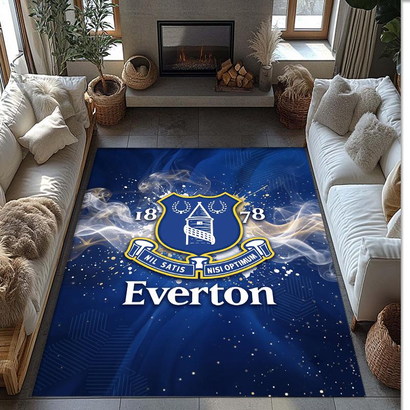 Tappeto in Velluto di Cristallo con Stampa Calcio Everton, Comodo Assorbente d'Acqua Antiscivolo Tappeto per Pavimenti Interni