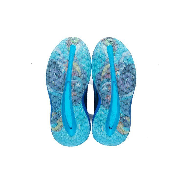 Li Ning League Of Legends X Cloud Travel Slay Crystal Sole Height Increasing Rebound Silent Slide Sandals Unisex Footwear Bright-Blue AZST001-32