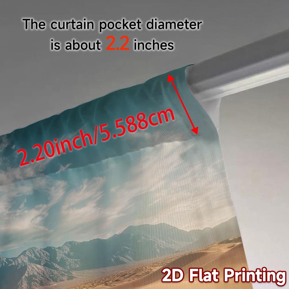 Set Of 2 Flat Printing Curtains Without Rod Desert Horizon Popular Digital Printed Durable Polyester Fabric Made