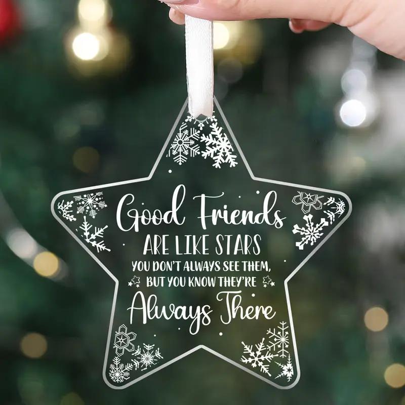 5 Stück Boho-Stil Acryl Stern Ornament für Weihnachtsbaum, Fenster, Kamin - Ideales Geschenk für gute Freunde, Weihnachtsdekoration