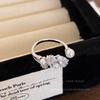 Starry Pearl Zircon Ring Women'S Niche Design Light Luxury High-End Index Finger Ring Earrings Rings