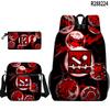 Popular Cool Geometry Dash 3D Printed 3pcs/Set Pupil School Bags Laptop Daypack Backpack Inclined Shoulder Bag Pencil Case