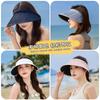 Hat Female Face Covering UV Protection Large Brim Summer Empty Top Breathable Sunshade Sunscreen Hat Shows Small Face