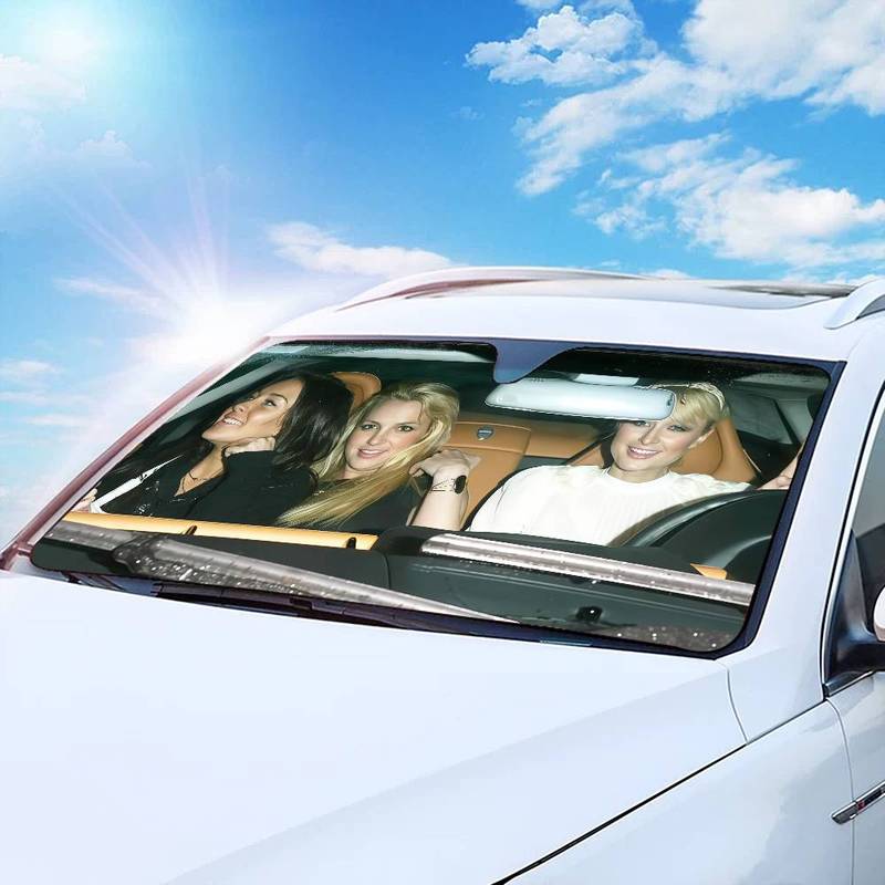 Paris Britney Lindsay Heated Windshield Sunshade Car Window Windscreen Cover Sun Shade Auto Sun Visor Car-covers