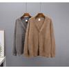 Knitted Cardigan for Women In Autumn, Loose V-neck Faux Mink Sweater, Soft and Thick Top