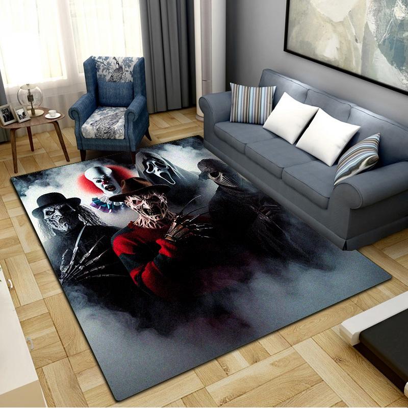 Horror Killer Carpet Rug for Living Room Bedroom Home Sofa Decoration,Kids Play Non-slip Floor Mat