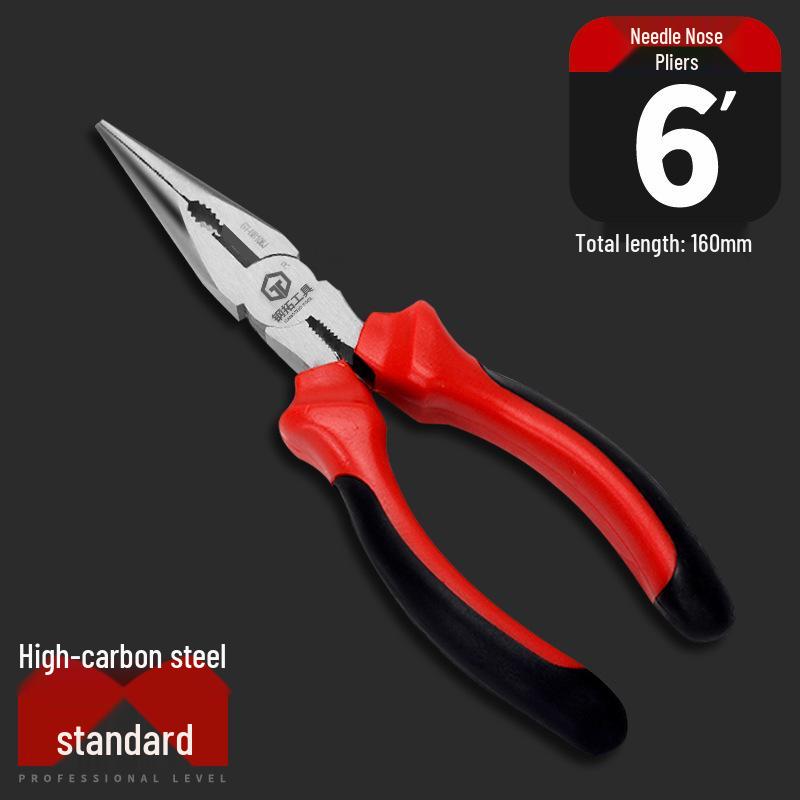 Industrial Grade 6-Inch Multi-Function Needle-Nose and Diagonal-Cutting Pliers Set for Electricians