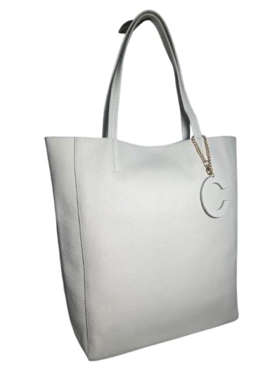 

Вертикальная сумка-тоут Rebecca CPJ-NS40TB8, изготовлена из натуральной итальянской кожи, унисекс (Ледяной серый)