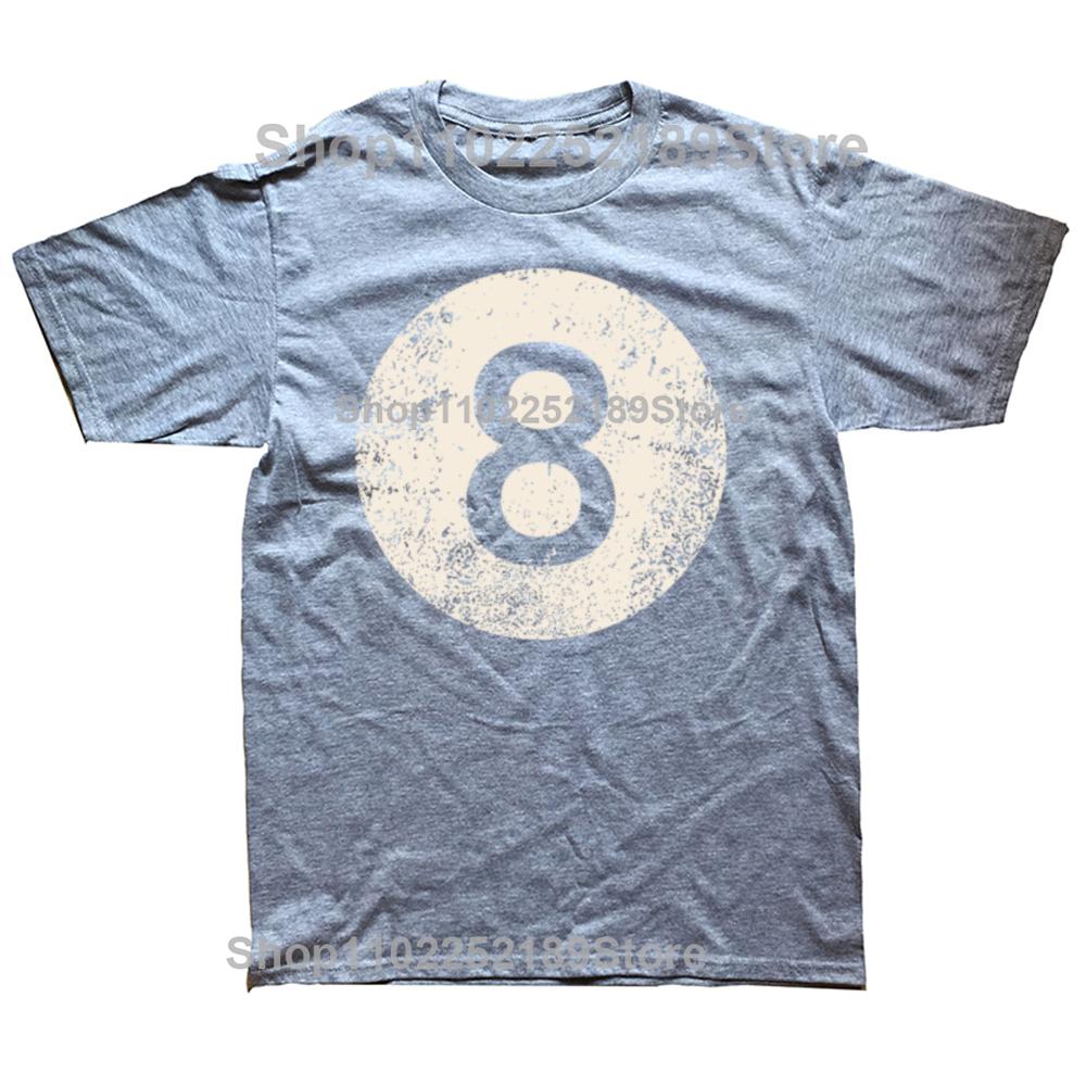 Black Pool Billiard Ball Number 8 Pool 8 Ball Vintage T-shirts Men Fashion Casual Tshirt 100% Cotton Loose Oversized T Shirt