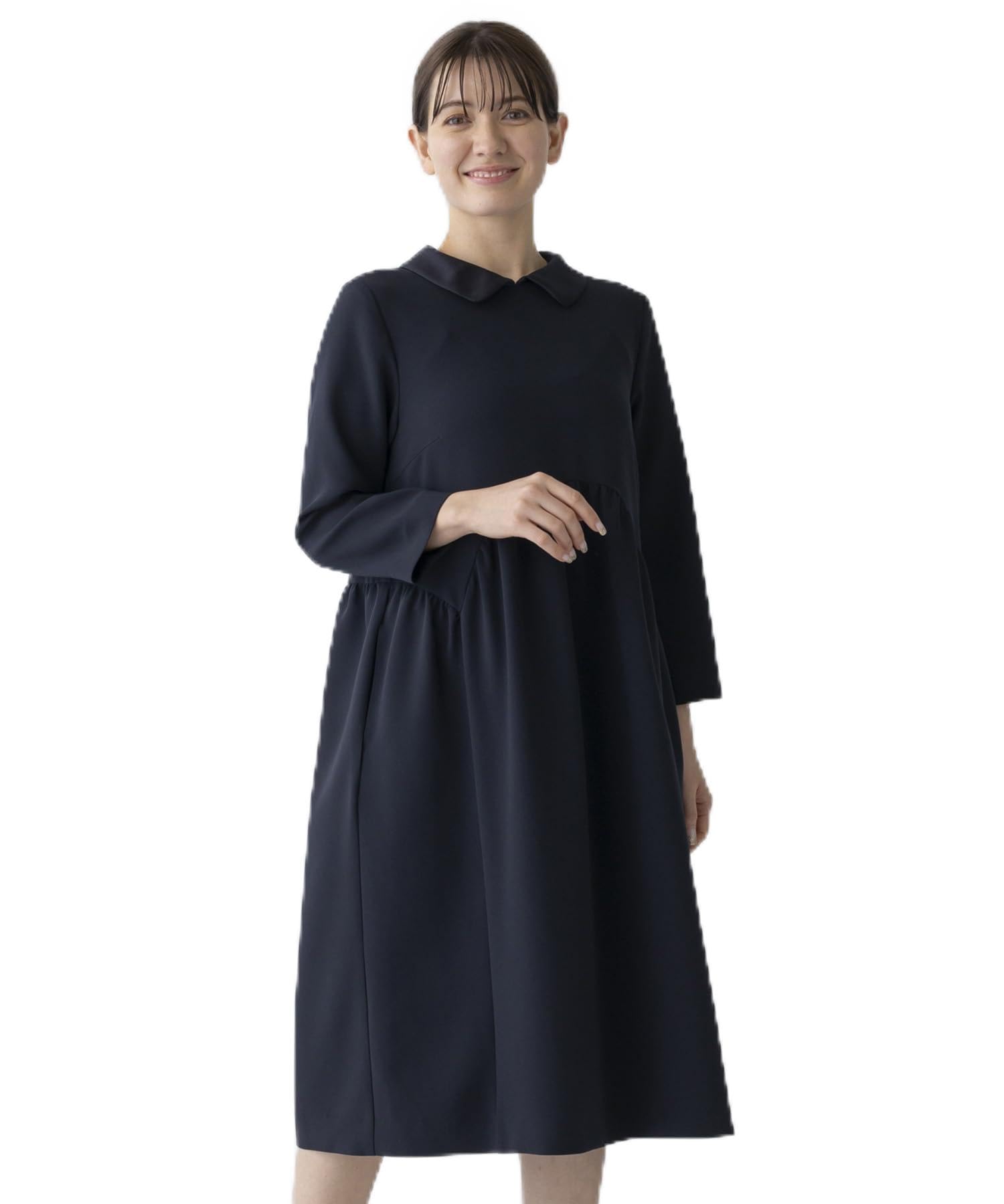 

Платье-футляр NAVY с двойной женственностью S241DV030 Navy [Sono] Wrinkle Cross Женский тёмно-синий