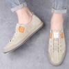 Fashion Soft-Soled Male Outdoor Shoes Leisure Walk Flats Lace-up Men's Casual Shoes Fashion Leather Sneakers Comfortable Skate Footwear