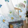 Watercolor Flowers Butterfly Dragonfly Tulle Curtain Voile Transparent for Bedroom Living Room Kitchen Sheer Window Curtains