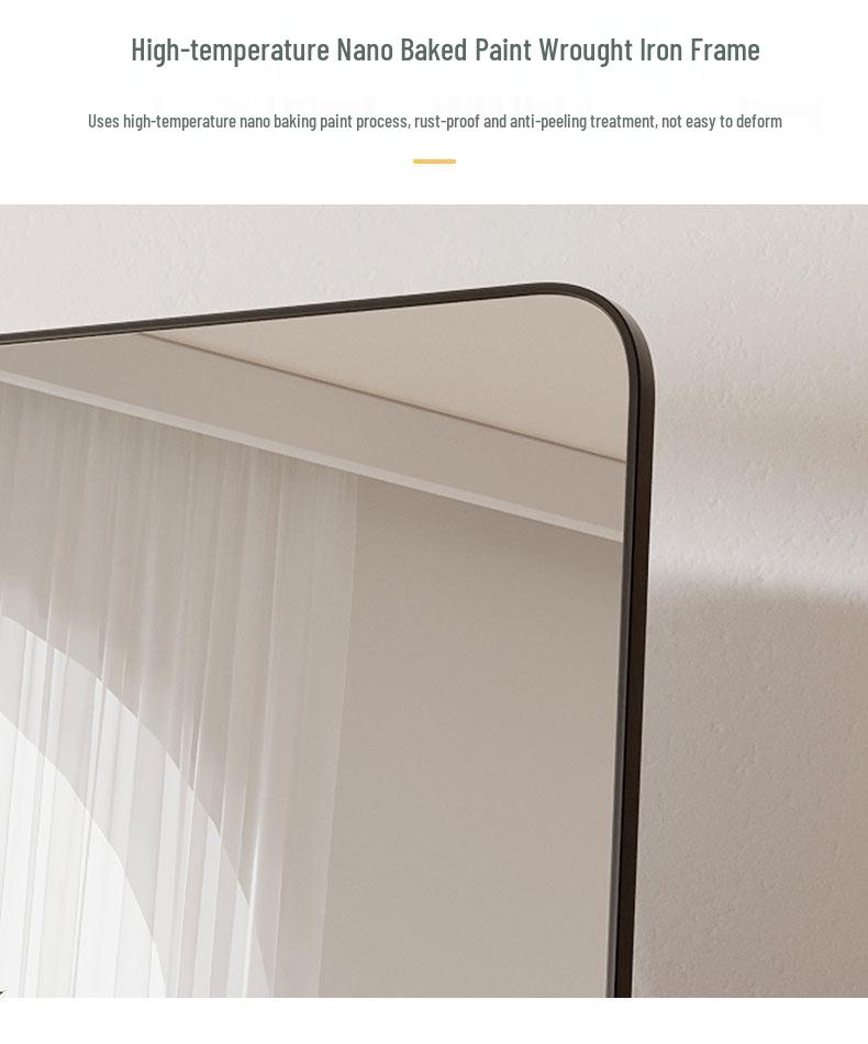 Senfu Full-Length Rounded Corner Mirror for Bedroom, Floor, Wall, or Dorm