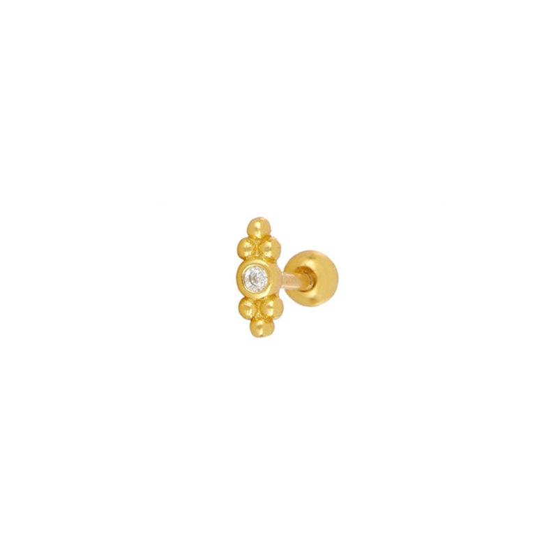 Elegant European & American Zircon Ball Stud Earrings: Versatile, Simple, Fashionable Design for Women