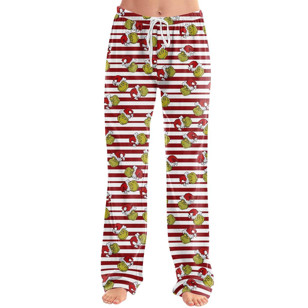 Women's Casual Loose Fit Printed Pajama Pants for Sleep and Home