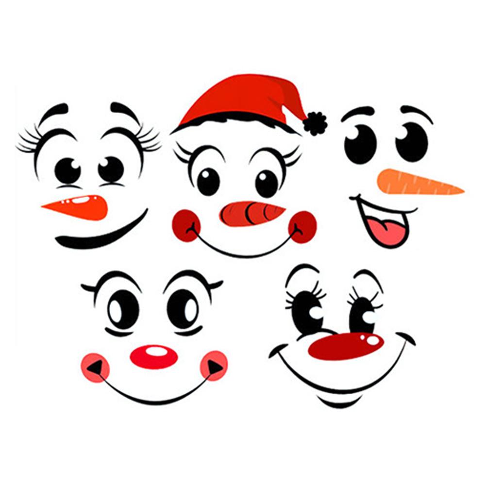 Snowman Mirror Wall Stickers Christmas Holiday Decorations Double-Sided Self-Adhesive Home Decor Festive Elements