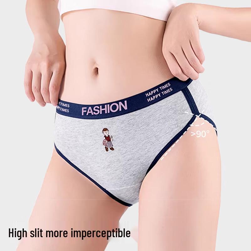 FitonTon Girls' Bear Print Cotton Antibacterial Briefs 3-Pack