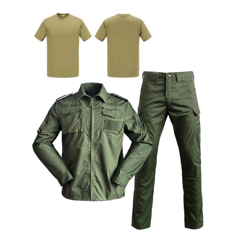 O Neck Cotton T Shirt Green Field Camouflage Twill Uniform For Men