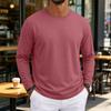 T-shirt da uomo a maniche lunghe con scollo morbido per uso casual quotidiano