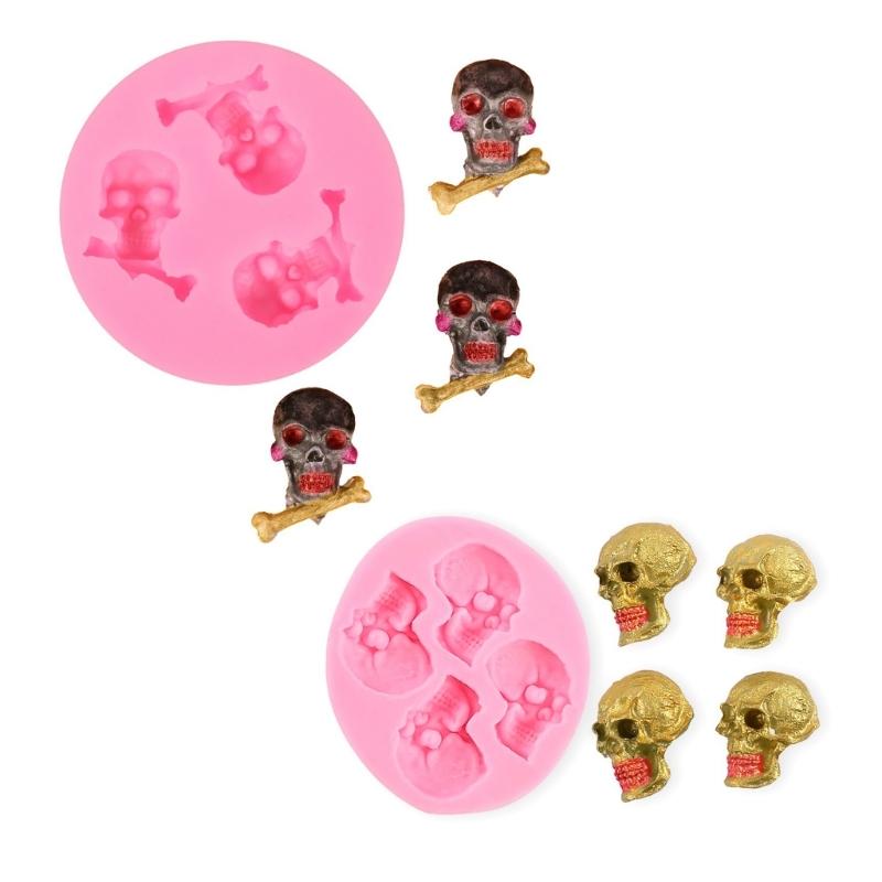 Halloween Skull Silicone Mold 3D Fondant Mold DIY Resin Ornament Mold Nonstick