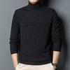 Men's Autumn Winter Wool Knit Sweater, Solid Color Turtleneck Base Layer, Simple Warm Commute Pullover