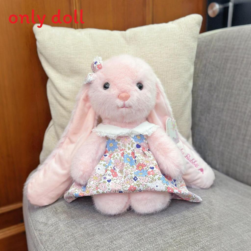 Long Ear Cute Floral Dress Plush Rabbit Doll Toy For Room And Sofa Decoration
