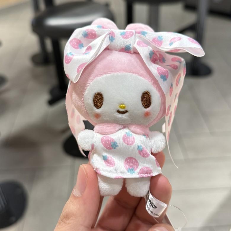 My Anniversary Melody Cartoon Plush Keychain Rose Strawberry Bow Gift Decor