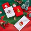 New Year Towel Classic Solid Xmas Tree/Snowman/Santa Claus Embroidery Bath Towel 45x32cm Christmas Hand Towels