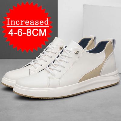 Moda Uomo Vera Pelle Aumenta Altezza 4/6/8CM Scarpe Casual Sportive con Zeppa Scarpe Morbide ad Aumento di Altezza Invisibile 36-43