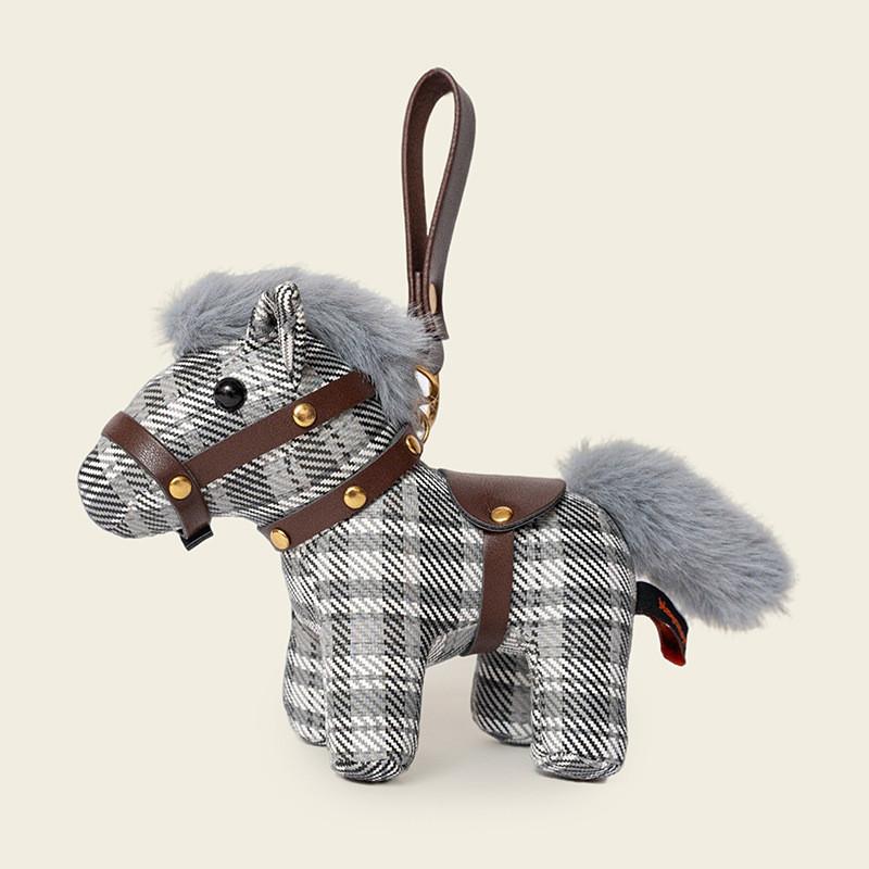 Leather Pony Keychain Cute Plush Animal Bag Charm For Kids And Teens