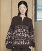 GLACK Gnt049 Turtles Fair Isle Nordic Knit (Brown)