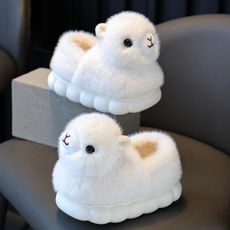 

Family Matching Cotton Winter Shoes: Hand-Knitted Cartoon Slippers for Men, Women, and Kids Size 28/29, Length 18.0CM