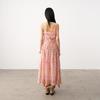 Tencel Floral Asymmetric Shoulder Midi Dress