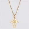 Stainless Steel Peach Heart Cross Necklace Light Luxury High Sense English Letter Style Fashion Items