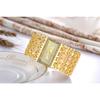 Men Women Diamond-bordered Mesh Iron Chain Steel Belt Quartz Watch Wristwatch