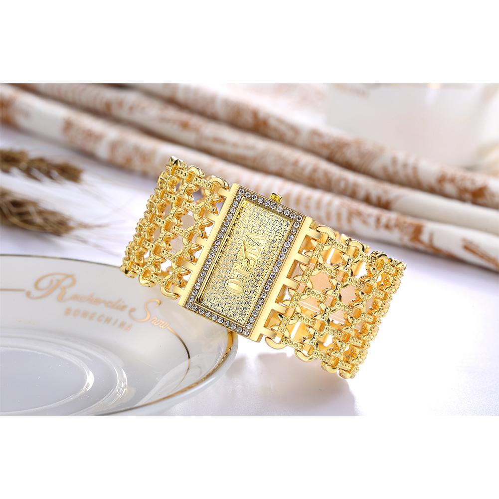 Men Women Diamond-bordered Mesh Iron Chain Steel Belt Quartz Watch Wristwatch