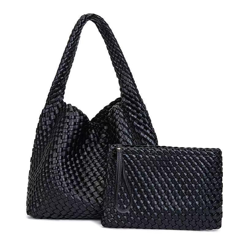 Custom Large-Capacity Woven Tote: High-End Mother-Child Bucket Bag and Underarm Basket
