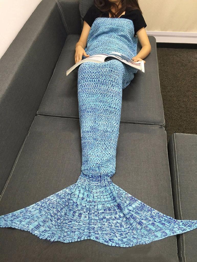 Tail Blanket Mermaid With Knit Fabric Cozy Home Lounge Decor Material For Spring
