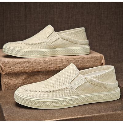 Summer Men Canvas Shoes Espadrilles Breathable Casual Shoes Men Loafers Comfortable Ultralight Lazy Boat Shoes Big Size 46