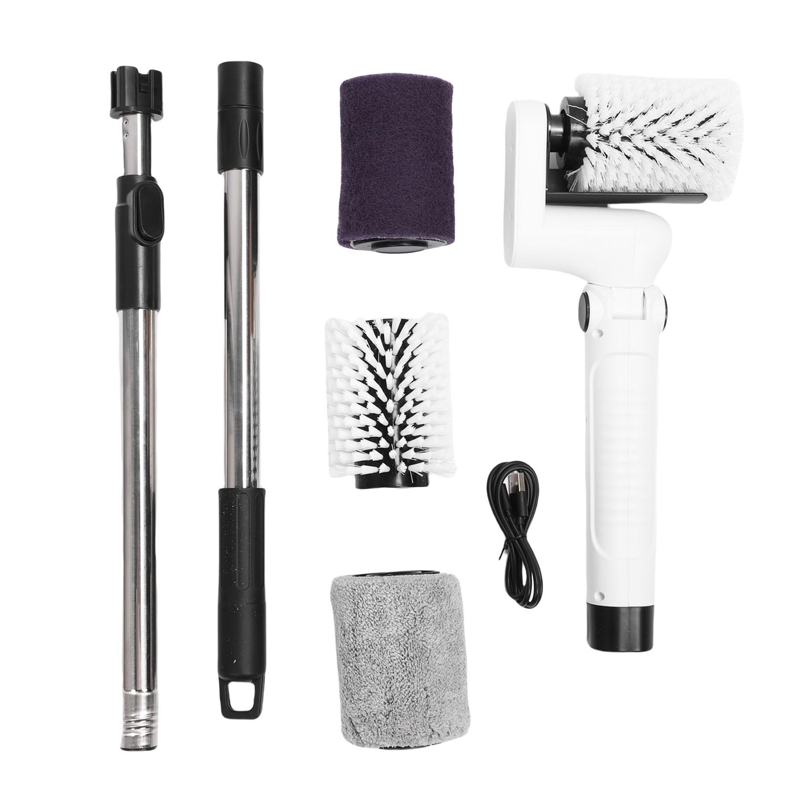 Cmperipheral Electric Spinning Scrubber 2 Speeds Ipx7 Water Proof 4 Brush Heads Cordless Power Cleaning Brush For Floor Glass Car