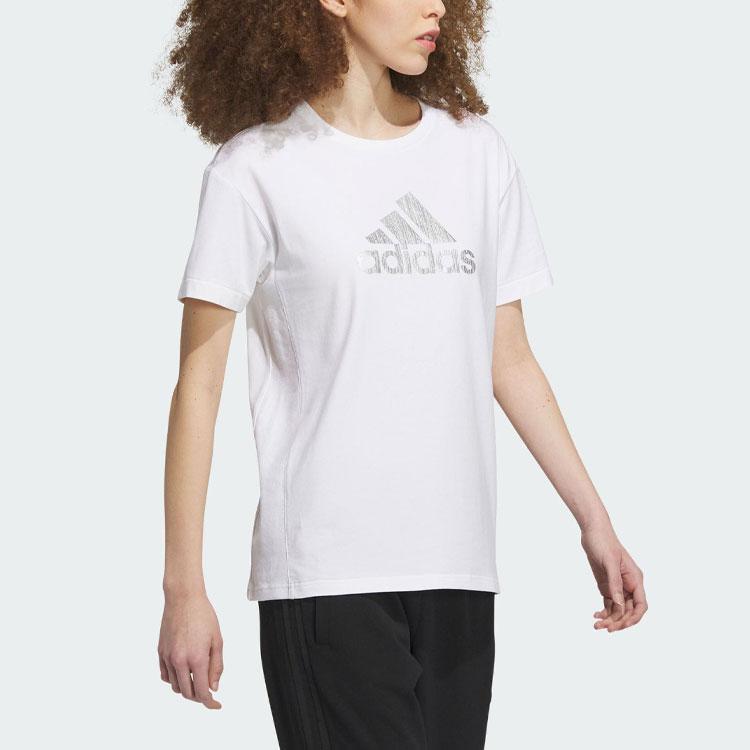 Adidas Rc Graphic Short Sleeve Tee With Letter Logo Print Women Tops White IP7086