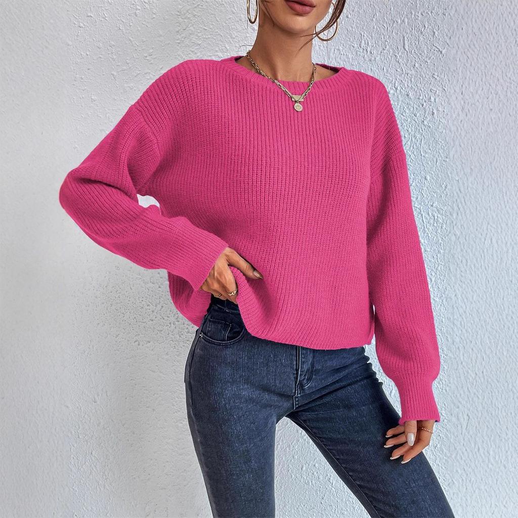 New Short Woolen Warm, Loose Long-sleeved Women's Knitted Sweater for Autumn and Winter