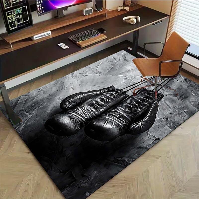 1PC Boxing gloves Non-Slip Floor Carpet Compatible for Office&Living Room&Bedroom&Dining room - Flat- Soft & Pattern, Vibrant Colors-W323
