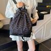 Lightweight Bow Pleated Backpack Large Capacity Drawstring Fitness Bag Sweet Shoulder Bag  Travel