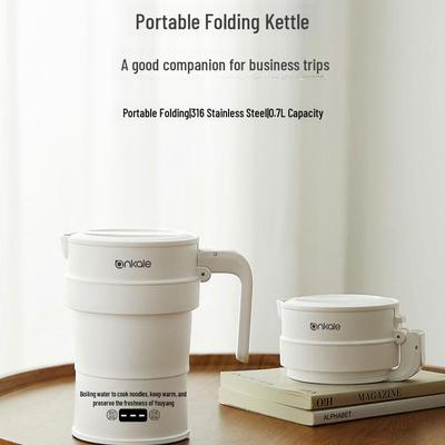 Portable Smart Electric Folding Kettle - Stainless Steel, Automatic Insulation, Travel-Friendly Mini Design