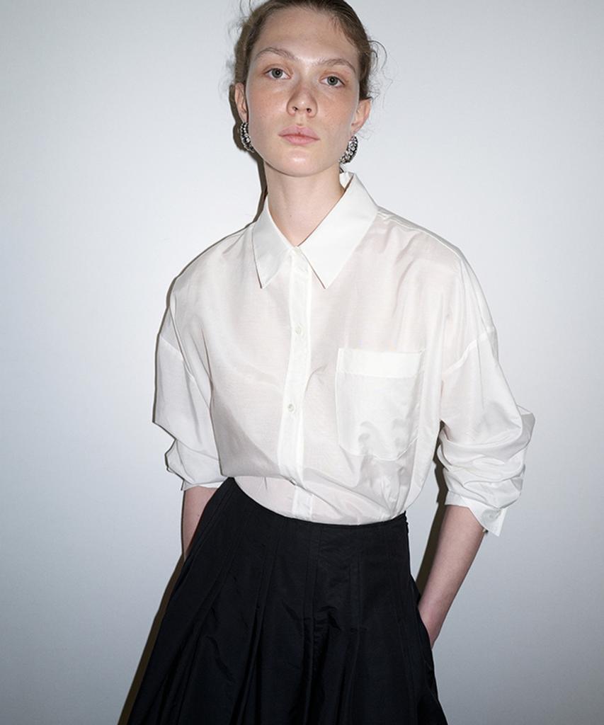 Deolum Overfit Crop Shirt_White