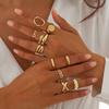 10 Stück/Set Vintage Glatte Wassertropfen Offene Ringe für Damen Kreative Metall Goldfarbe Fingerringe Täglicher Schmuck Geschenk Neu