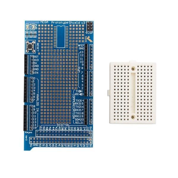 UNO2011 MEGA2560 прототип щит ProtoShield V3 с мини-макет для Arduino (синий + белый) – купить по низким ценам в интернет-магазине Joom